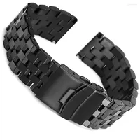 Watch Bands Stainless Steel Strap Bracelet 18mm 20mm 22mm 24mm Women Men Solid Metal Brushed Band For Gear S3 Accessories