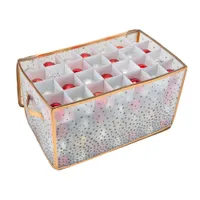 Simplifique la caja organizador de ornamentos de plástico navideño de 112 concesiones de 112 cargos, oro