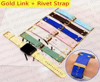 Fashions Color Watch Bands per cinghia di mela 42mm 38mm 40mm 44mm 41mm 45mm iwatch 2 3 4 5 6 6 7 Serie Designer in pelle Golden Rivets 4104574