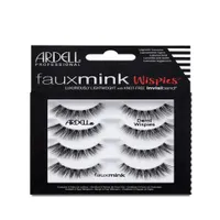 Professional Fake Lashes Faux Mink Wispies, Black, 4 Pairs
