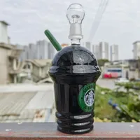 8 inch Glass Bongs Starbucks Cup Shape Hookah Water Pipes Dab Rigs and Oil Rigs Glass Bongs Hookah Dab Rig Thick Water Pipes Smoking Accessories