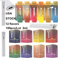 USA STOCK LOCAL DIAMANT DIAPPOSable Vape Pen Torch Full 2Grams Rechargeable 280mAh Batterie Vide E Cigarettes pour les pods de dispositif d'huile épais Kits de démarrage 12 saveurs