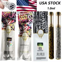 ABD Depo Kaliforniya Bal Şarj Edilebilir Tek Kullanımlık Vapes Pens Ambalaj E Sigaralar Renkli 1.0ml Kapasite 530mAh Pil Boş Kalem CQ Çıkartmalar