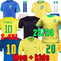Xxxl 4xl 2023 2024 camisas de futebol brasilas marcelo pele paqueta neres coutinho firmino jesus vini jr 18 19 20 21 22 23 24