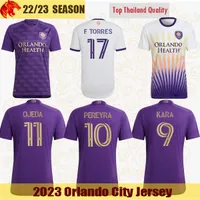 23 24 Orlando City Soccer Jerseys F. Torres Kara 2023 Pereyra Ojeda Araujo Enrique Felipe Cartagena Angulo Lynn Football Shirt Mens MLS Jersey