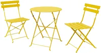 SR Steel Patio Bistro Set, складные наборы мебели для внутреннего дворика, 3 кусочки патио складного патио и стулья, желтый манго
