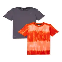 소년 넥타이 염색 및 단단한 짧은 슬리브 티셔츠, 2 팩, 크기 4-18
