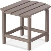 HDPE Пластиковая смола на открытом воздухе, боковой стол для вашего кресла Adirondack, сад палубы, мебель на заднем дворе серовато -коричневый