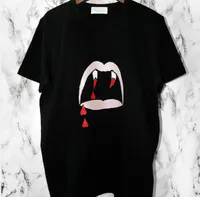 Designer Luxo verão yslity vampiro clássico assinatura impressa sl tam camise
