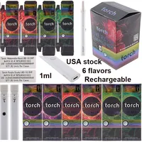 ABD Stock Premium Meşale Tek Kullanımlık Vape Kalemler Şarj Edilebilir 280mAh Boş 1ml Kalın Yağ E Sigara Başlangıç ​​Kitleri Paket 200pcs Lot
