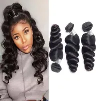 3 조각 Remy Loose Wave Bundle Human Hair Extensions Double Drawn Brazilian Malaysian Mongolian Weave Virgin Hair Wefts Bundles5274260