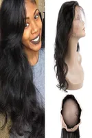Indian Raw Virgin Virgin Human Lace Frontal 360 Banda ajustável Swiss Lace Frontal Body Wave Closures Parte Hair Extensions 1026496045