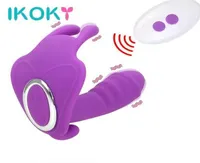 Sex Toy Massager Ikoky Wearable Butterfly Dildo Vibrator g Spot Vibrating Briefs 10 Speed Toys for Women Clitoris Stimulator6507915