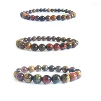Strand Fashion 8mm 10mm 12mm Colorful Tiger Eyes Beads Bracelet Men Charm Natural Stone Braslet For Man Handmade Jewelry Gifts Pulseras