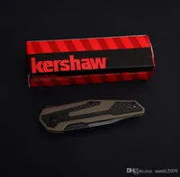Nuevo Kershaw Knives 1160 Fraxion Cuchillo plegable 275quot Negro 8Cr13MoV Hoja de lavado de piedra negra Mango de acero de fibra de carbono 9679400