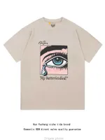 Дизайнерская модная одежда футболка Tees Tshirt Galleres Depts пластые большие глаза розовые штампы Старая VTG Пара с коротким рукавом футболка Summer Luxury Casual Tops Streetwear Roc