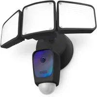Floodlight Camera Smart 2 4 GHz 1080p Triple Head Outdoor Security Hardwired Flood Light Camera, geen abonnement vereist, zwart
