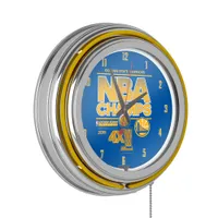 Golden State Warriors Chrom-Doppelsprossen-Neonuhr – NBA Champs 2015