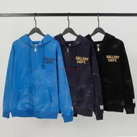 Tasarımcı Giyim Galerileri Hoodie Erkek Sweatshirts Mavi Siyah Galeriler Yüksek Sokak Çok Yönlü Kapşonlu Erkek Mektubu Baskı Sporları Hırka Kazak Palto Kazanma