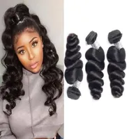3 조각 Remy Loose Wave Bundle Human Hair Extensions Double Drawn Brazilian Malaysian Mongolian Weave Virgin Hair Wefts Bundles9192152