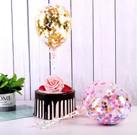 Globo de decoración de pasteles de venta directa ins red látex rojo globo de confeti transparente de lentejuelas de 5 pulgadas GC2127