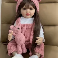 Muñecas BZDOLL 55 CM 22 Inci Boneka Dilahirkan Kembali Realistis Bayi Bebe Perempuan Baru Lahir Silikon Penuh Hadiah Mainan Balita Putri 230515