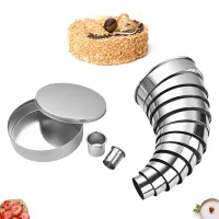 14 -st set round cookie koekjes snijder set roestvrij staal mousse cake ring mold bak biscuit donuts
