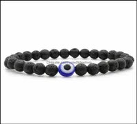 Beaded Strands Turkish Evil Eyes Bracelet Black Natural Stone Beads Obsidian Men Braslet For Women Yoga Hand Jewelry Ac Yzediblesh3838169