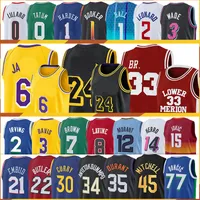 Lebron James Harden basketbal jerseys Anthony Men Davis Stephen Curry Los''Angeles'lakers''12 Ja Morant Luka Doncic Jerseys