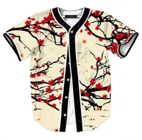 Verano estilo Hipster Hip Hop camiseta hombres mujeres 3D estampado Floral camiseta béisbol Jersey calle Casual Vneck Buon Down Tops6260096