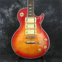 En stock, nuevo ACE Frehley 3 Pickups Vintage Años Cherry Sunburst Electric Guitar AAA Maple tallado Guitarra figurada