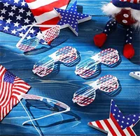 American Flag Shutter Shades Glasses USA Patriotic Plastic Shutter Sunglasses USA Zonnebrillen voor Memorial Day Independence Red Blue and White