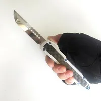High Quality Limited Custom Version Tactical Knives Handmade Mirror M390 Blade Carbide Precise CNC 7075Aluminum Carbon Fibre Knife248r