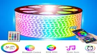 LED Strip Lights Bluetooth Control RGB 110220V SMD 5050 60 LEDsm Waterproof Rope Light Strips Work with iOS Android Music Ti8412858