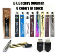 BK Battery Brass Knuckles 900mAh Ecigarettes Wood SS Gold Vape Pen Förvärm VV Variabelspänning Batterier för 510 tjocka oljepartri6157137