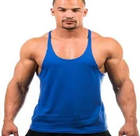 Whole Cotton Men Gym Tank Top Mens Bodybuilding Stringer Tops Undershirt Fitness Vest Muscle Sans Manches Singlet Racerback Top9520680