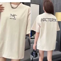 디자이너 패션 의류 아크 teryxes 티 셔츠 2023 여름 240g 순수면 남성 여자 Tshirt 새로운 고고대 인쇄 짧은 슬리브 느슨한 크기 커플 바닥 shir