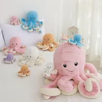 Cute 80cm Super Soft Octopus Doll Plush Toy Stuffed Animal Bolster& Pillow Pendant Ornament for Xmas Kid Girl Birthday Gift Deco2074