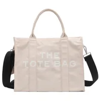 Women zipper Shoulder Bags Canvas Large Tote Bag Cloth Shopper Letter Printing Crossbody Handbag3362