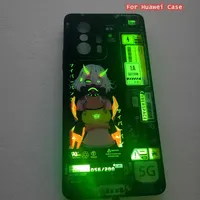 LED Flash Girl Phone Case For Huawei P40 P30 Lite P20 P50 Pro Mate 40 30 Pro Honor 50 20 Pro 9X 8X Luminous Glass Bumper Coques J230519