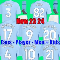 22 23 24 Haaland Soccer Jerseys Grealish Manchesters Mans Cities Mahrez Fans Player Version de Bruyne Foden 2024 2023 Fotbollstopp