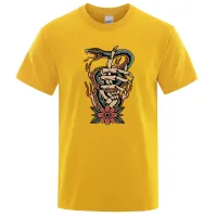 Parmak uçlarının etrafında zehirli yılan sarma erkekler moda yumuşak tişört hip hop sokak pamuklu tişörtler