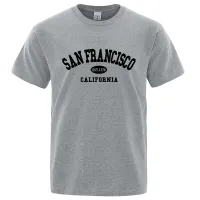 Sanfrancisco Est 1776 California Letter T-Shirts Men Fashion Oversized Tops Summer Tshirt Loose Designer Luxury