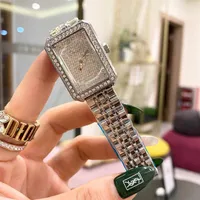 Brand Watches Women Lady Girl Beautiful Crystal Rectangle Style Metal Steel Band Quartz Luxury Wrist Watch CH44313E