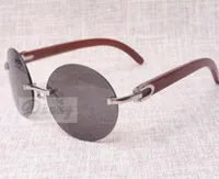 Hochwertige, runde, modische, bequeme Retro-Sonnenbrille 8100903 Sonnenbrille mit Spiegelbeinen aus natürlichem Holz. Die Qualitätssonnenbrille Glass3736818