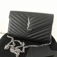 Women Yslity WOC Satchel Caviar Bags Mens Luxurys حقيبة يد سوداء مصمم الكتف أكياس كتف أصلية القابض
