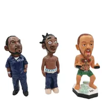 Other Household Sundries Tupac 12cm Rapper Star Conor Tyson Resin Hand Dyed Figurine Hip Hop Guy Desktop Statue Collection Model Home Decor 230520