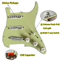 Prewired SSS Start Guitar Pickguard set Loaded Multi 7-way Switch Alnico WVS And Mini Humbucker Pickup for ST Guitar Replacement