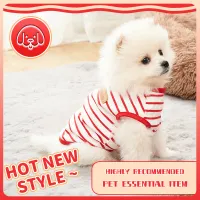 Zomer gestreepte hondenhemd katoen casual huisdiervest comfortabel hondenkostuum puppy t-shirt schattig ademend