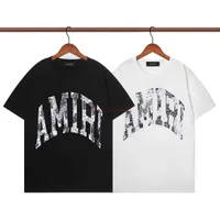 Дизайнерская модная одежда Amire Tees Am Tshirt 2023 Новая модная бренда Amies Emir Tshirt Unisex Cracked Letter Ins Fasue Casual Top Casual Casual Tops